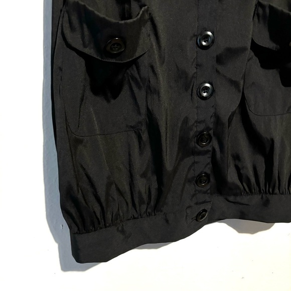 Antilia Femme Button Down Pockets Pleated Stretch Black Whimisgoth Dress Sz M - Picture 5 of 10